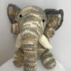 Brown and Grey knitted elephant