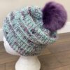 Purple and blue knit toque