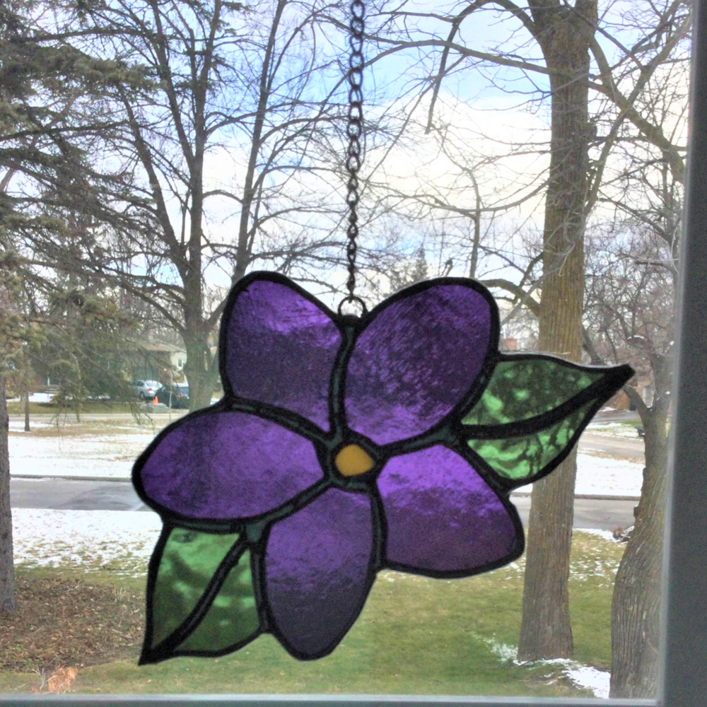 Photo of stained glass African violet available for sale